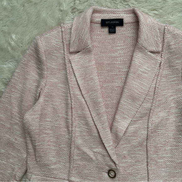 St. John Blazer Knit Jacket Wool Blend 3/4 Sleeves Sz 14 - Picture 4 of 12
